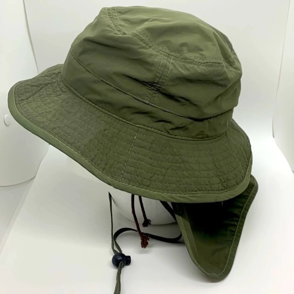 Stetson Boonie Hat Green Medium Vented Adjustable Toggle Neck Flap Outdoor Hike
